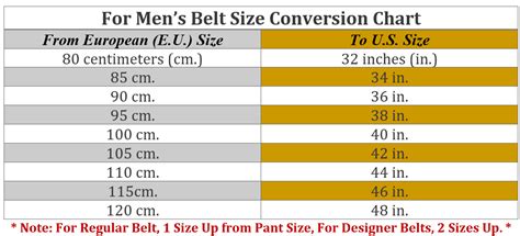 115 cm to inches belt size